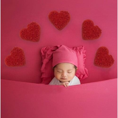 5 Pcs Baby Wool Felt Cute Love Hearts Newborn Photography Props Decorations Infant Photo Shooting Accessories Home Party