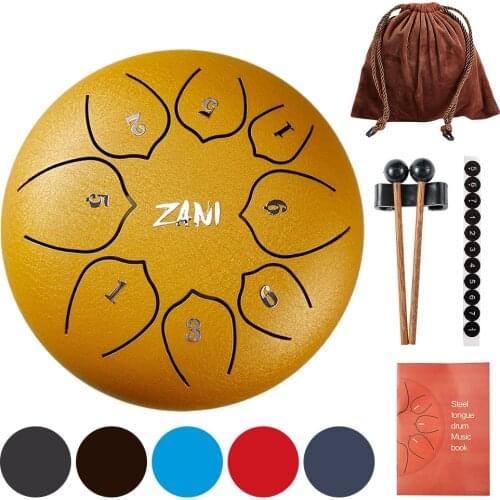 6 Inch 8 Tune Steel Tongue Drum Tounge Percussion Musical Instrument A Key Five Tones Meditation Drums Hand Pan