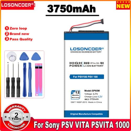 LOSONCOER SP65M 3750mAh Battery For Sony PSV VITA PSVITA 1000 psv1000 SP65M PCH-1001 PCH-1101 Battery+Quick Arrive