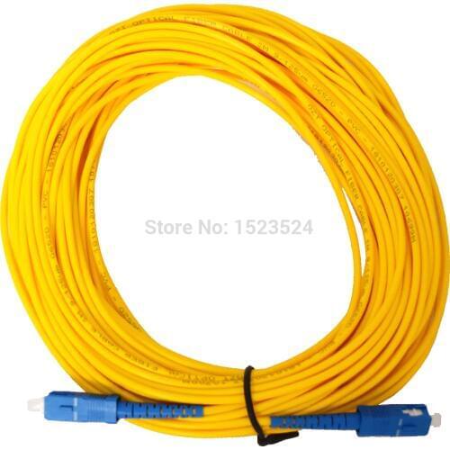 Free Shipping SM SX 3mm 20M 9/125um Fiber Optic Jumper Cable SC/UPC-SC/UPC Fiber Optic Patch Cord