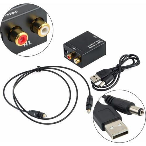 Digital Optical Coaxial Toslink Signal To Analog Audio Converter Adapter RCA Digital To Analog Audio Converter Adapter Dropship