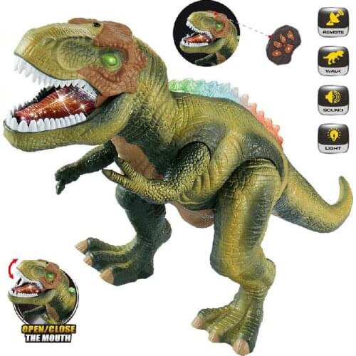 Rc Dinosaur Kids Pet Led Remote Control Tyrannosaurus Rex Eyes Shine Walk Swinging Sounds Dance Mode Toys For Children Boy Gifts