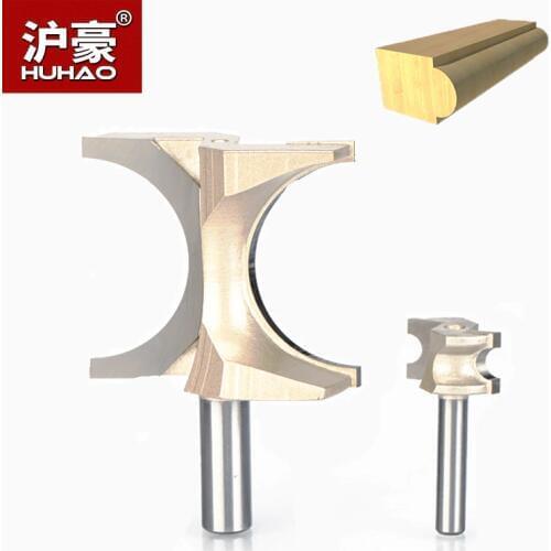 HUHAO 2pcs/lot 1/2" Shank Half Round bit 2 Flute Endmill Router Bits for Wood Without Bearing Woodworking Tool Milling Cutter