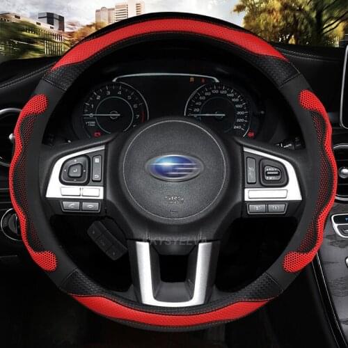 Microfiber Leather 38CM Car Steering Wheel Cover Anti-slip for Subaru Forester Legacy XV BRZ WRX High Quality Auto Accessories
