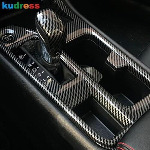 For Nissan Sentra Bluebird Sylphy Almera 2020 2021 Carbon Fiber Car Interior Accessories Gear Shift Panel Cover Trim Sticker LHD