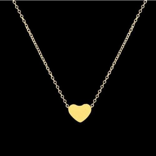 Hot Sale Simple WomenS Heart Gold Silver Necklace Beach Necklace Jewelry Heart Fashion Peach Necklace Q9S3