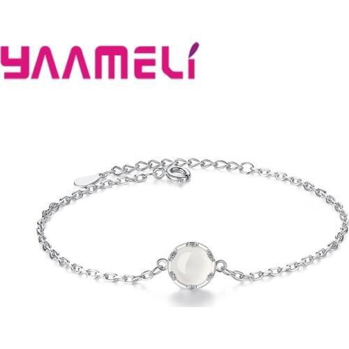 Top Sale Modern Simple Design With Bright Bead For Girlfriend Festival Present New Arrival 925 Sterling Silver Jewelry