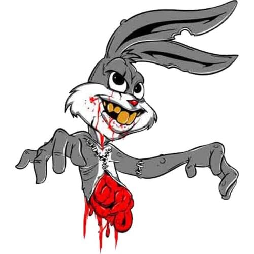 LLY-1208 Personality Creative ZOMBIE Walking Dead Rabbit Bloody Car Sticker PVC Fashion Decoration Waterproof High Quality Decal
