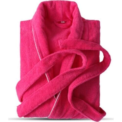 100% Cotton Toweling Terry Robe Soft Bath Robe rose red Women Nightrobe Sleepwear Casual Home Bathrobe bridal robes Hotel Robe