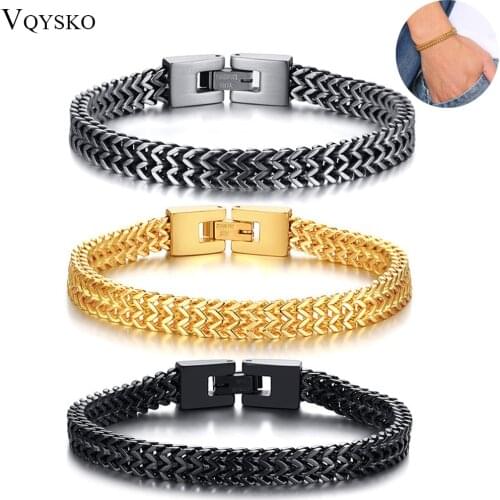 Trendy Double Layer Chain Bracelets for Men Stainless Steel Punk Jewelry Antique Christmas Gift Foxtail Male Pulseira Accessory