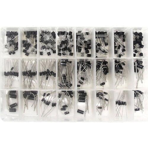 24value 400pcs Transistors and Diodes Bridge Rectifiers Assortment Box Kit