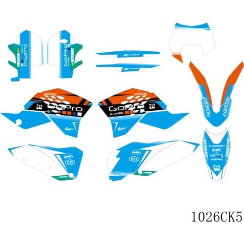 For KTM EXC EXC-F 125 250 300 450 530 2008 2009 2010 2011 Full Graphics Decals Stickers Motorcycle Background