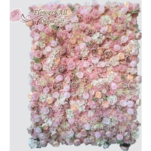 Very 3D Artificial Flower Wall And Fake Flowers Row Austin Roses And Crab Claw Chrysanthemum Wedding Background Decoration GY783