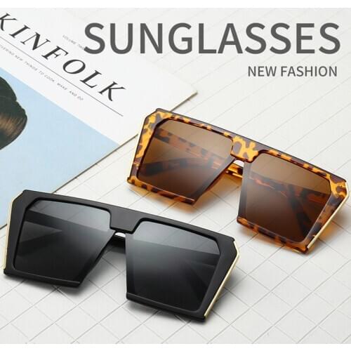 Vintage Square Sunglasses Women Luxury Brand Designer Oversized Sun Glasses Female Shades Mirror Black Lens Fashion Glasses