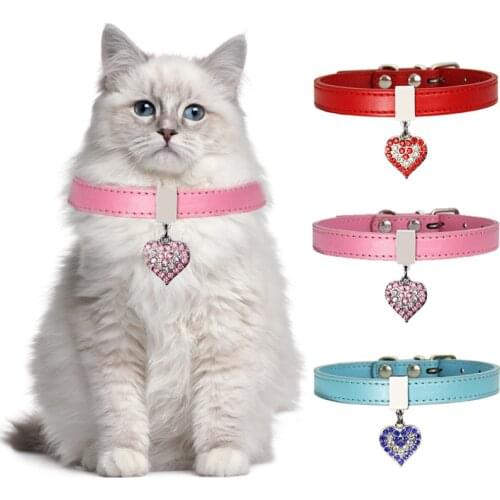 Cat Collar With Cute Peach Heart Accessories For Small Dogs Cats Chihuahua Outdoor Walking Adjustable Pet Lead Collars Supplies