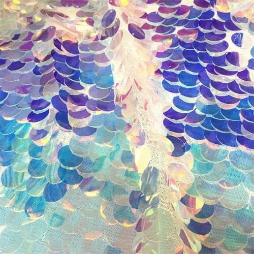 Iridescent Sequin Party Tablecloth Glitter Fabric Party Backdrops For Wedding Christmas Baby Shower Mermaid Unicorn Decor PT58