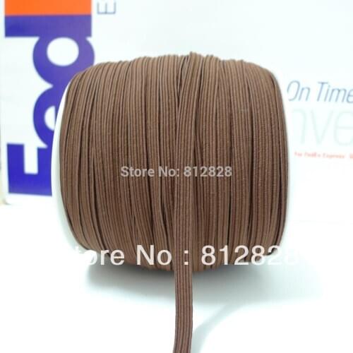 50 Meters 1/4'' 6mm #30 Brown Color Flat Notebook Elastic