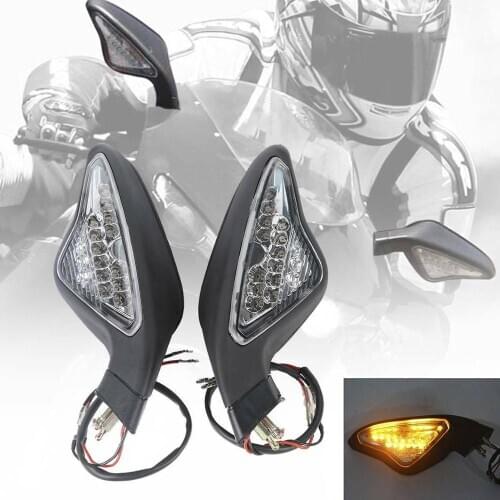 Motorcycle Black Rearview Mirror Turn Signal For Ducati 848 1098 1098S 1098R 1198 1198S