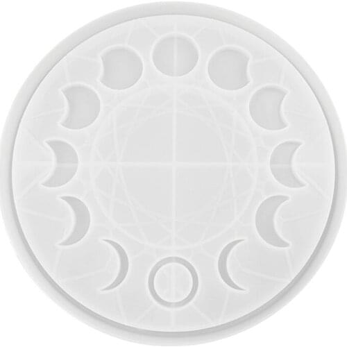 DIY Crystal Resin Mold Epoxy Lunar Eclipse Moon Phase Ornament Silicone Mold Star Moon Clock Face Silicone Mold can CSV
