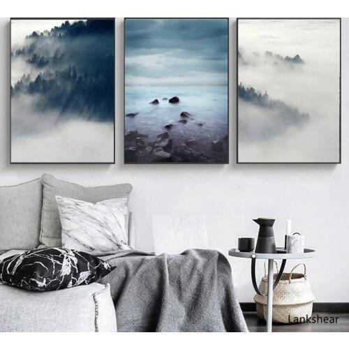 Nordic Decoration Forest Lanscape Wall Art Canvas Poster and Print Canvas Painting Decorative Picture For Living Room Home Decor