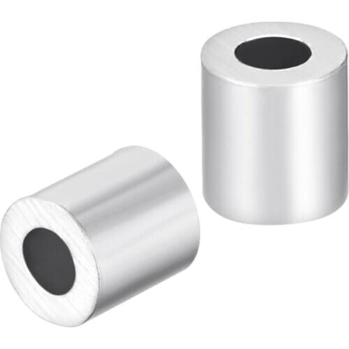 Uxcell 30Pcs M2 Aluminum Sleeve Single Tube Crimp 2mm(5/64 In) Steel Wire Rope Button Stop Clips Cable Ferrules Tool Parts