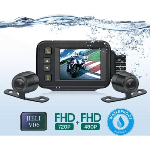 Dual Lens Full Body Waterproof Motorcycle Camera 720P HD Front Rear View Driving Recorder DVR Dash Cam Logger Recorder Box