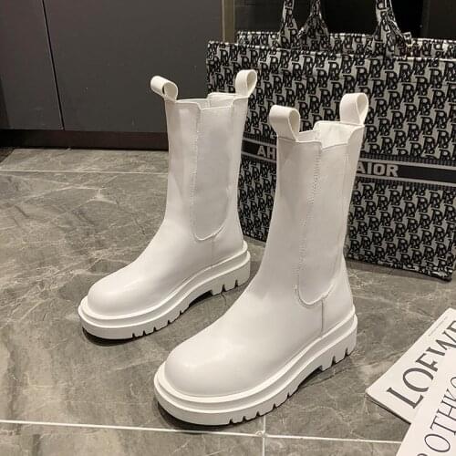 Fashion Boots Womens Fashion Autumn Winter New Platform British Style Boots Short Tube Chelsea Chimney Boots Zapatillas Mujer