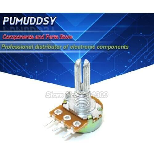 10PCS WH148 20mm Shaft Amplifier Dual Stereo Potentiometer B1K B2K B5K B10K B20K B50K B100K B200K B250K B500k B1M 3Pin