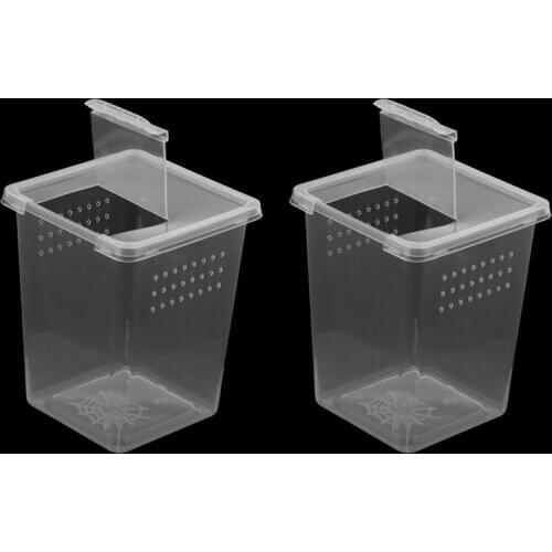 2/3/4Pcs Plastic Insect Spider Habitat Feeding Box Cage Container 8x8x11cm