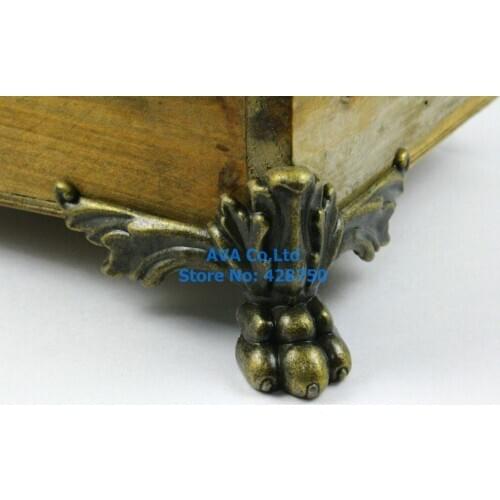 4 Pieces Antique Brass Jewelry Box Feet Animal Box Leg 84x42mm