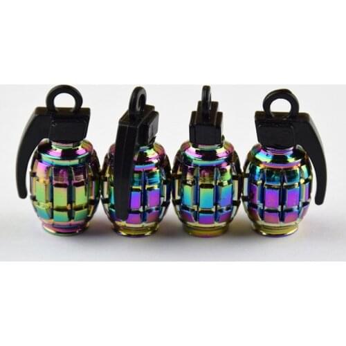 4pcs Aluminum Car Tire Valve Cap Grenade Alloy Tyre Valve Stem Cover Air Dust Cap Tire Valve Truck Bike Wheel Rim Valve Stem Cap