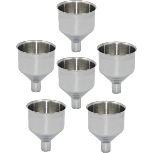 6 Piece Stainless Steel Flask Funnel Set, Small (6 pcs)