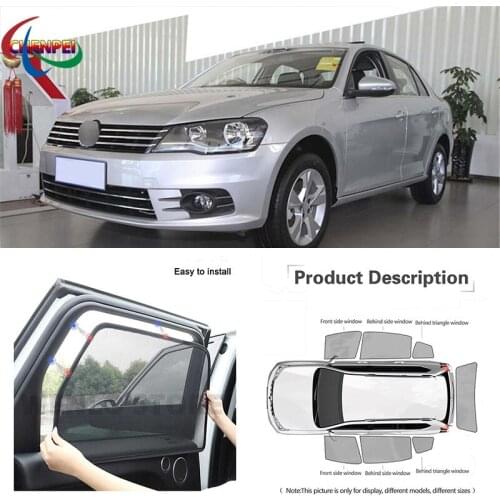 For VolksWagen Bora 2009-2014 Car Full Side Windows Magnetic Sun Shade UV Protection Ray Blocking Mesh Visor Car Accessories