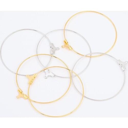 20pcs/lot 40mm Big Round Hoops Earrings Circle Classic Fashion Iron Ear Wires Hooks for DIY Jewelry Making Findings Material