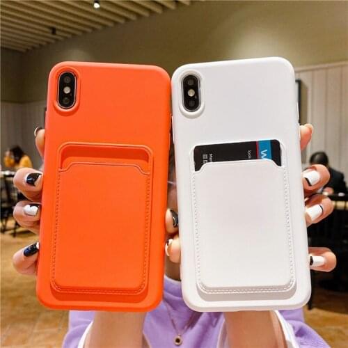 Card Holder Phone Case For iPhone XS XR XS MAX 8 7 Plus SE 2020 TPU Wallet Soft Back Cover Coque For iPhone 12 MINI 11 PRO MAX