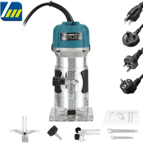 Woodworking Electric Trimmer 800W Wood Milling Engraving Slotting Trimming Machine Carving Machine Router Wood EU US UK AU Plug