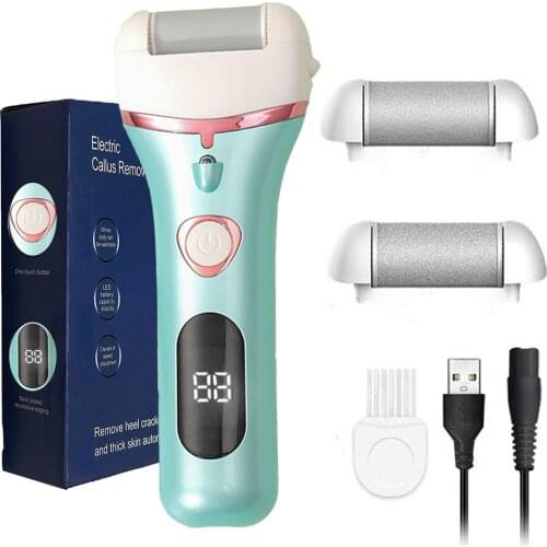 Electric Foot File Rechargeable Waterproof Hard Skin Remover Foot with 3 Rollers Foot Files for Hard Skin and Dead Skin With box