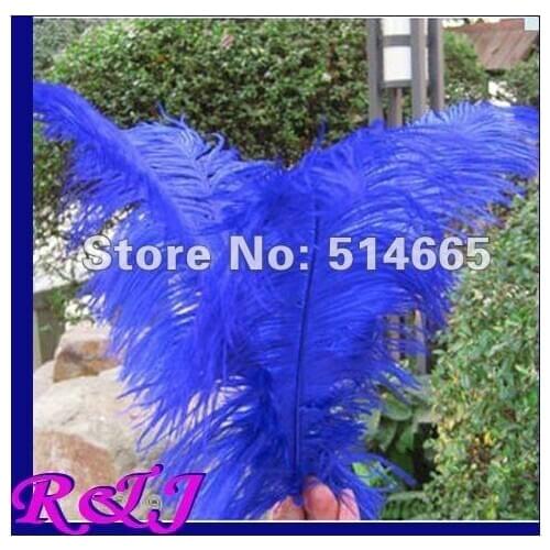 EMS EMS Free shipping Cheap ostrich feather 100pcs 16-18 inches 40-45cm blue Ostrich plumage ostrich plume