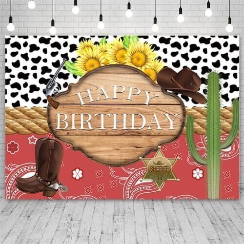 Avezano Photography Background Birthday Party Baby Shower Sunflowers Cowboy Desert Cactus Decor Backdrops For Photo Studio Props