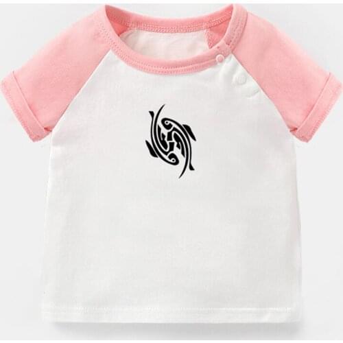 Constellation Pisces Scorpio Capricorn Virgo Design Newborn Baby T-shirts Toddler Graphic Raglan Color Short Sleeve Tee Tops