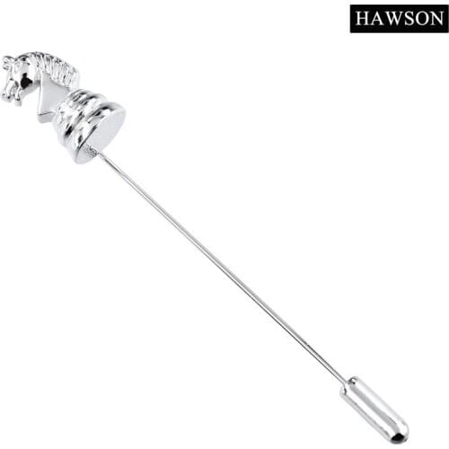 Hot Sale Horse Brooch Pin Safety Long Needle Silver Color Animal Brooches Party Jewelry Mens Suit Accessories