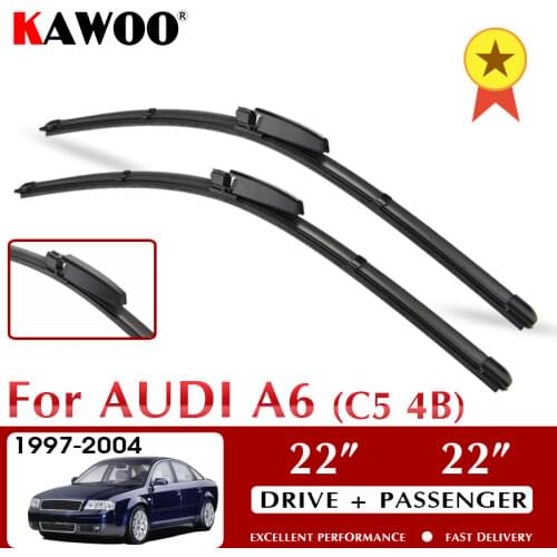KAWOO Wiper Blade LHD Front Car Wiper Blades For Audi A6 C5 4B 1997 to 2004 Windshield Windscreen Front Window 22"+22" / 22"+21"