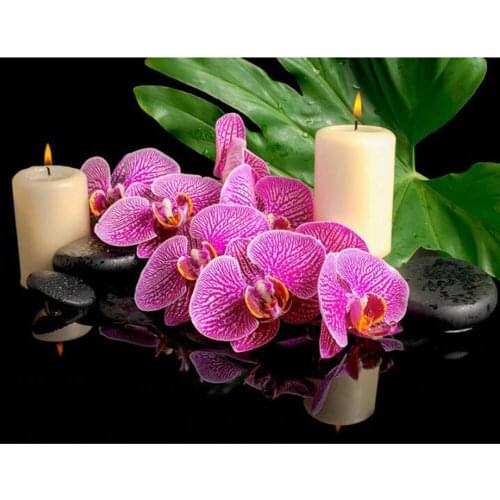 KEXINZU Full Square/Round Drill 5D DIY Diamond Painting "Orchid candle" Embroidery Cross Stitch 5D Home Decor Gift Y64330