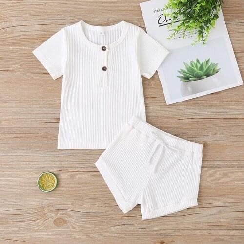 0-24 Months Baby Clothing Sets Kids Baby Girl Summer Clothing Newborn Solid T-shirt + Shorts Baby Girl Christmas Costume