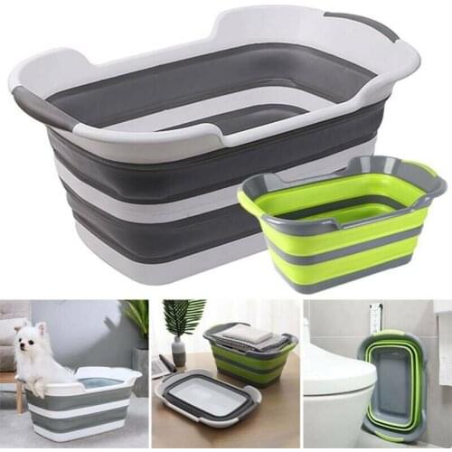 Basin Containers For Clothes Laundry Basket Dirty Baby Toy Plastic Storage Bags Box Folding Laundry Tub