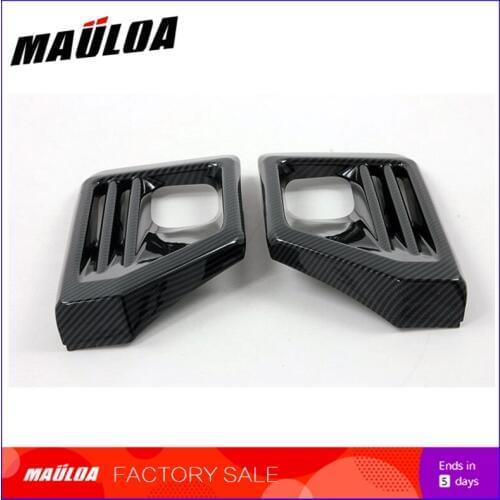 Modified car front fog light adventure version - ABS black carbon fiber front fog lamp frame decoration parts for RAV4 2019