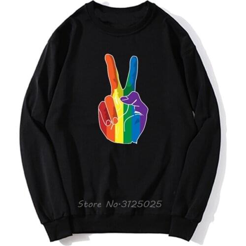 Men Rainbow Gay Lesbian Pride LGBT Hoodie Men Autumn Winter Pullover Sweatshirt Streetwear Harajuku