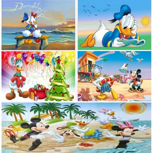 Disney Donald Duck and Mickey Mouse 5D DIY Diamond Painting Drill Diamond Embroidery Full Mosaic Kits Rhinestone for Home Decor