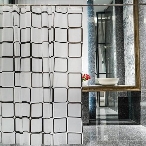 Opaque Bathroom Curtains Thicken PEVA Shower Curtain Waterproof Shower Screen Luxury Partition Curtain With Hooks Home Decor