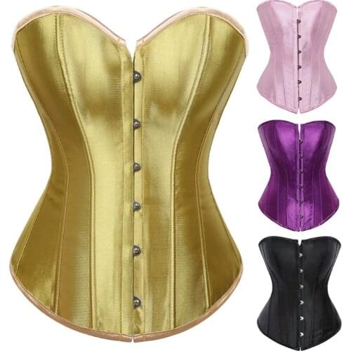 2021 New Simple Style Overbust Corset Sexy Women Bustier Corset Lingerie Tops Brocade Victorian Fashion Corset Bustier